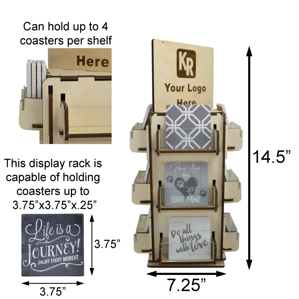 KMR Displays display racks for retail stores | Coaster Display Dimensions