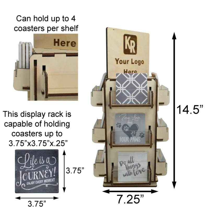 KMR Displays display racks for retail stores | Coaster Display Dimensions